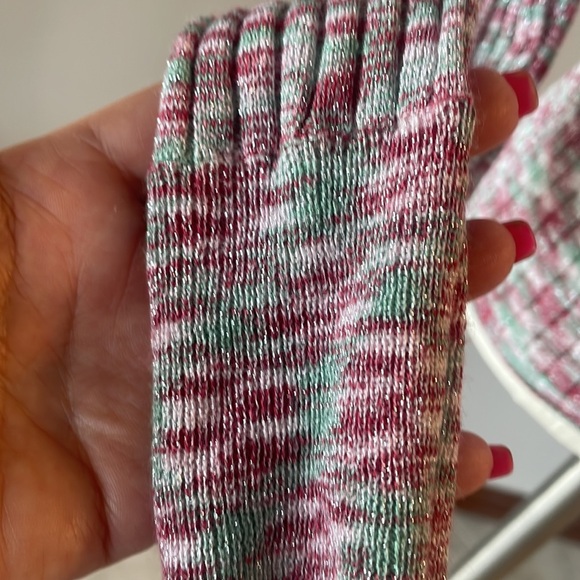 URBAN OUTFITTERS fitted ribbed stretch button front cropped sweater, lurex sz XS - Picture 5 of 10